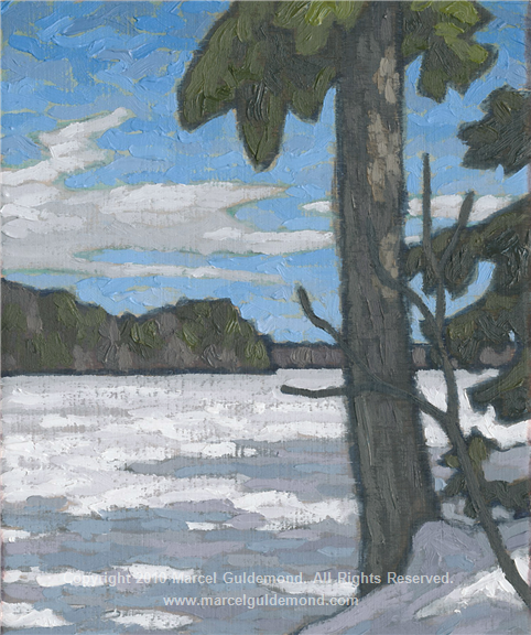 frozen lake white pine